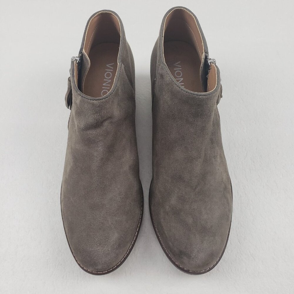 Vionic Serena Suede Ankle Boot Womens 8.5 Beige Side Zip Casual Bootie Shoe - Picture 4 of 13